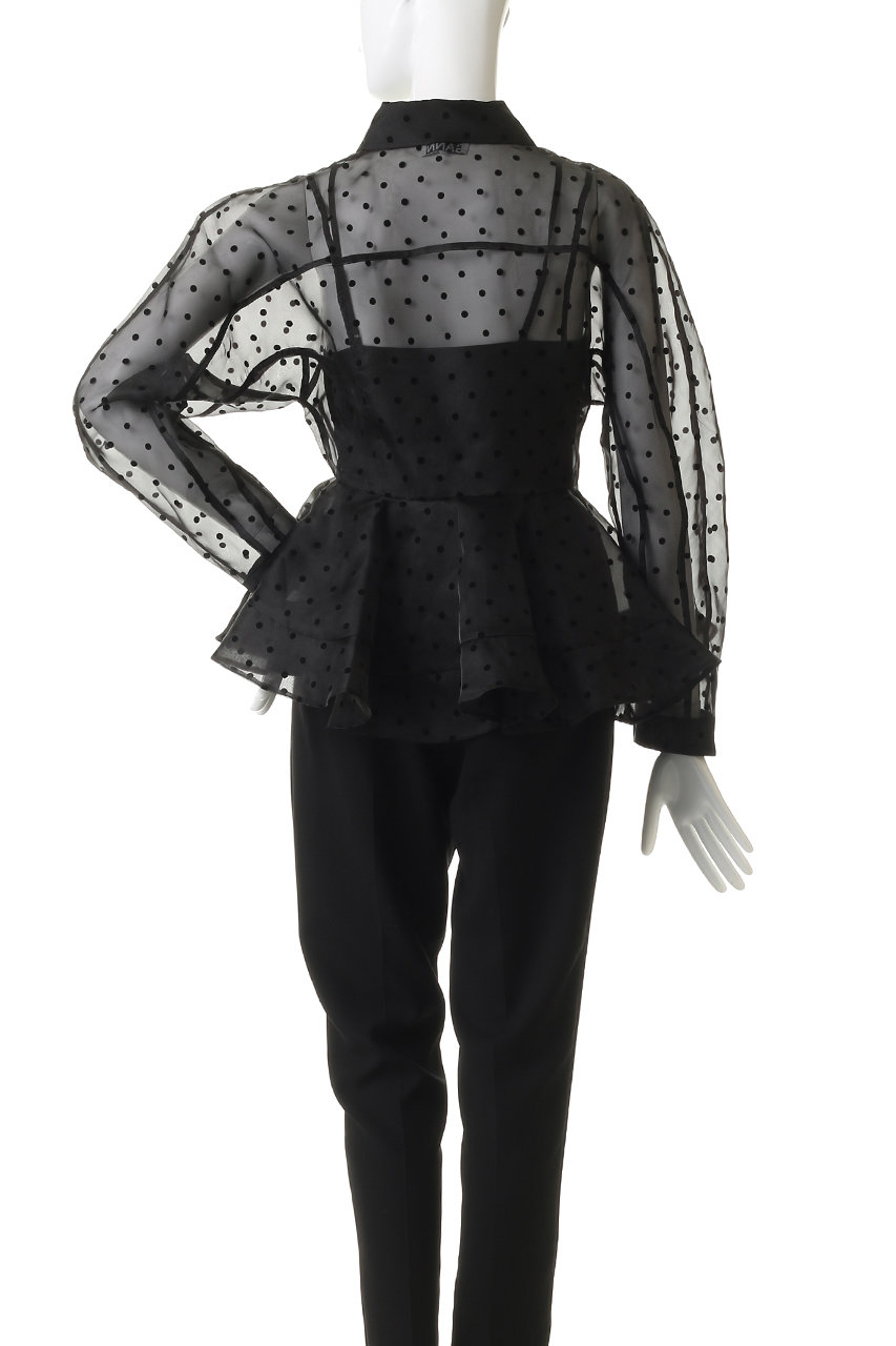 ガニー GANNI トップス GANNI（ガニー） シアー トップス Printed Mesh Long Sleeve Rollneck
