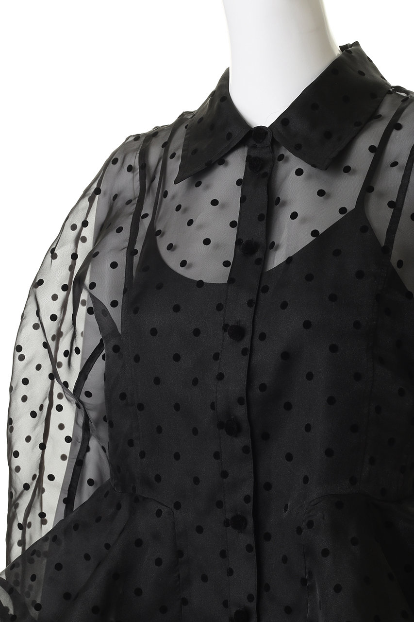 GANNI Organza ブラウス GANNI FLOCKED ORGANZA PEPLUM SHIRTS（シャツ/ブラウス）｜GANNI