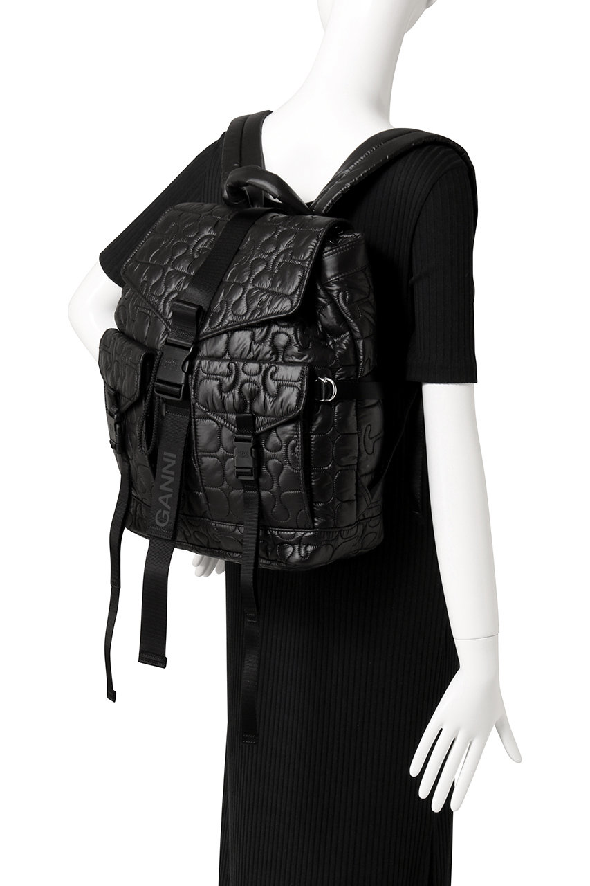 GANNI(ガニー)｜Re-Tech Quilted バックパック/ブラック の通販
