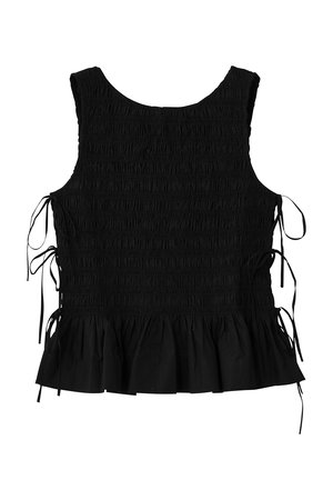 ガニー/GANNIのCotton Poplin スモック タイ ストリング トップス(110100/110101)