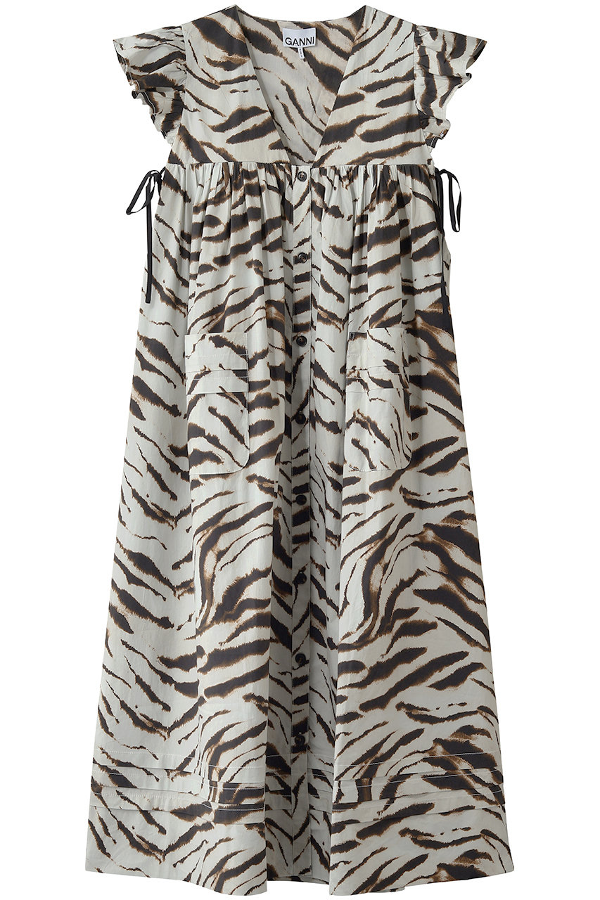 ガニー/GANNIのPrinted Stretch Cotton Angel ロング ドレス(イーグレット/A1030624)