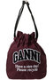 Ganni ロゴ ナイロン 巾着バッグ ガニー/GANNI ウィンザーワイン