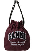 Ganni ロゴ ナイロン 巾着バッグ