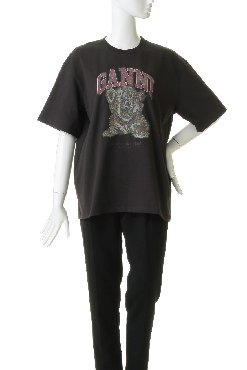 GANNI(ガニー)｜Heavy Cotton Jersey tiger caviar/ファントム の通販