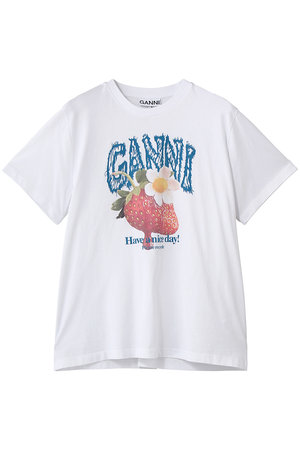 ガニー/GANNIのBasic Cotton Jersey Strawberry Tシャツ(110100/110102)