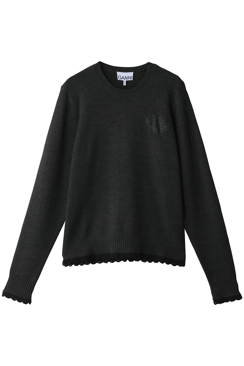 ガニー/GANNIのLace Wool クルーネック(ファントム/A1150004)