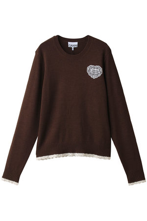 ガニー/GANNIのLace Wool クルーネック(110300/110301)