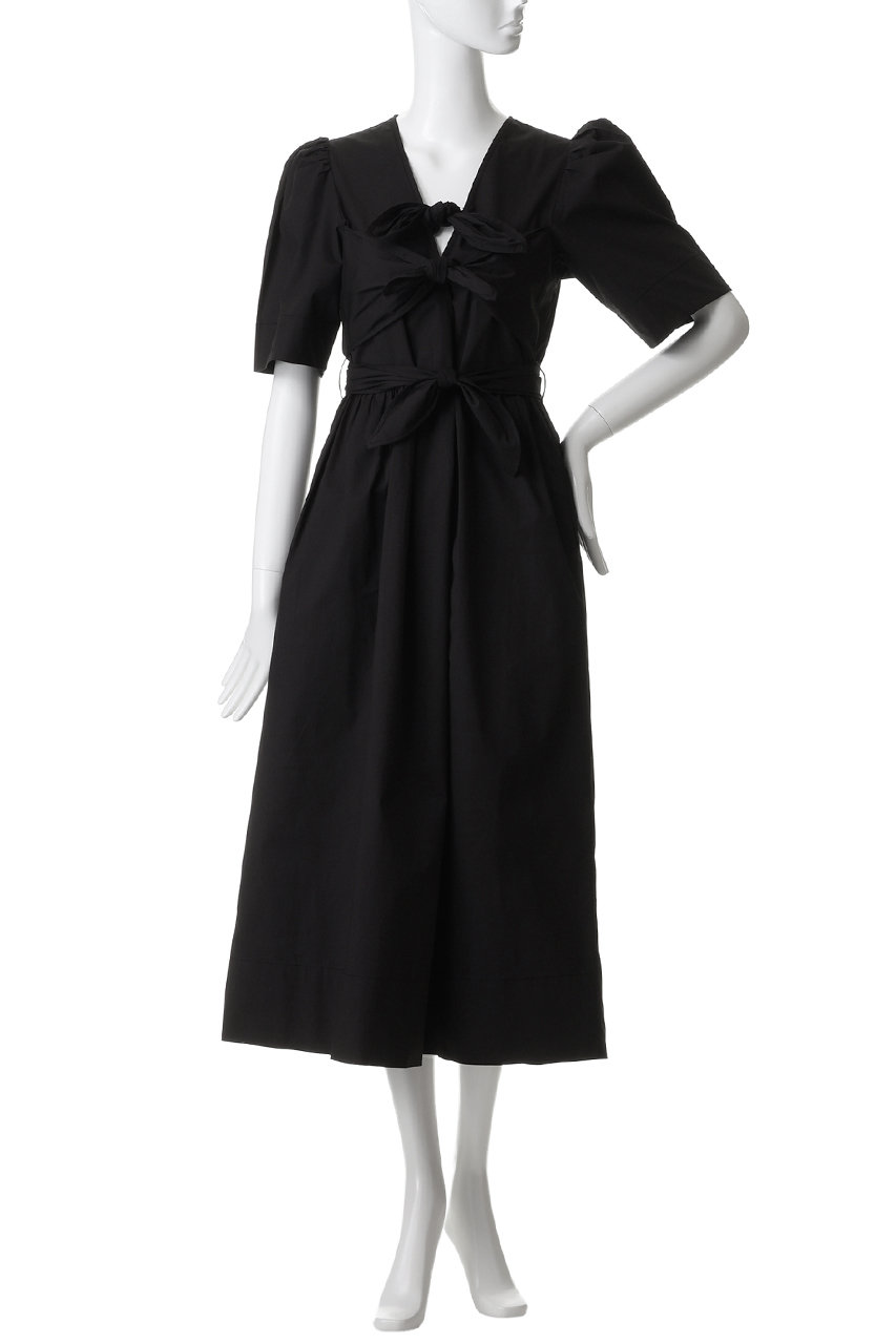 ✨大人気完売品✨25SS ガニー ―ジャカードストラップミニドレス GANNI(ガニー)｜Stretch Cotton タイ ストラップ ミディドレス