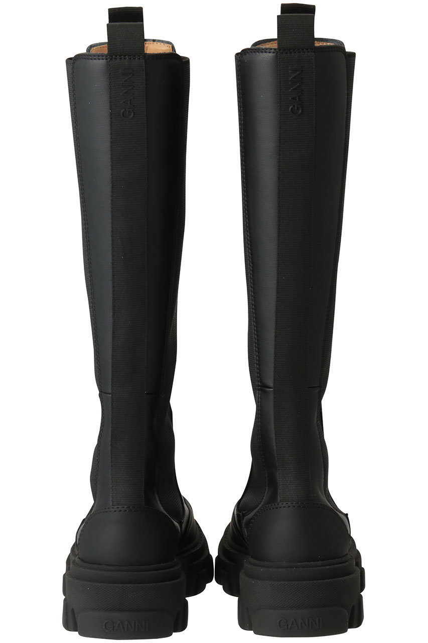 GANNI(ガニー)｜Cleated High チェルシーブーツ Black Stitch/ブラック