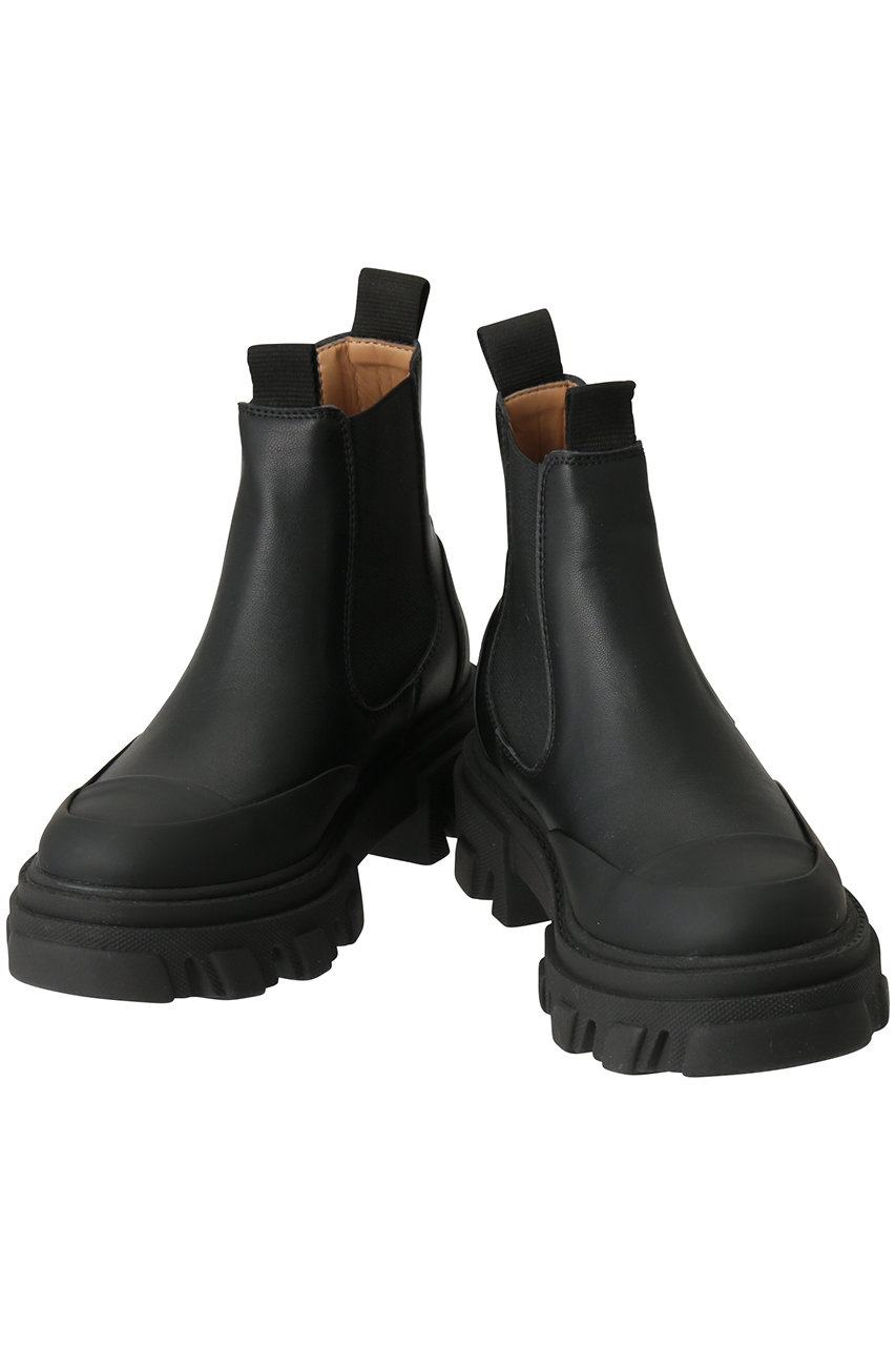 GANNI(ガニー)｜Cleated Low チェルシー ブーツ Black Stitch/ブラック