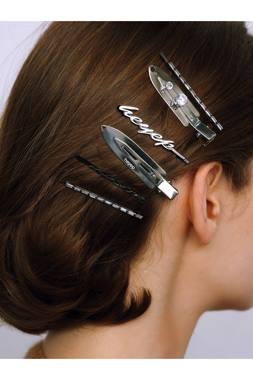 heyep(ヘイップ)｜Rhinestone フラットヘアクリップ 2Pセット