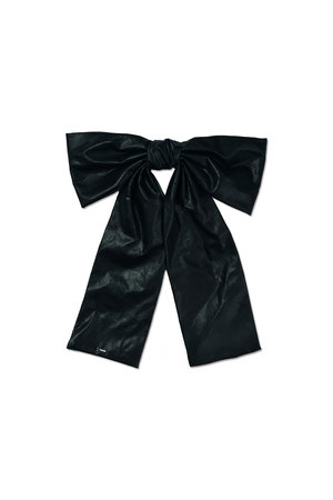 Faux Leather Large Bow Barette