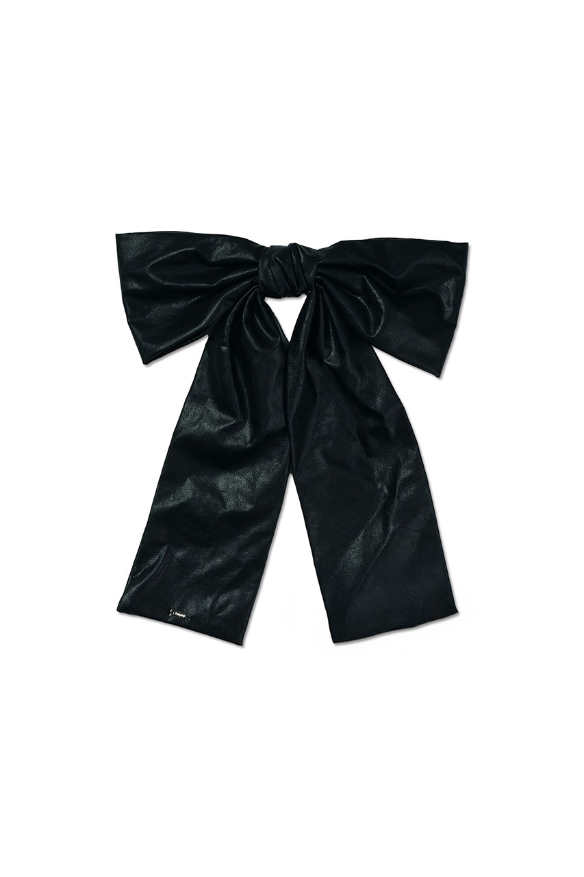 ヘイップ/heyepのFaux Leather Large Bow Barette(ブラック/hp05925)