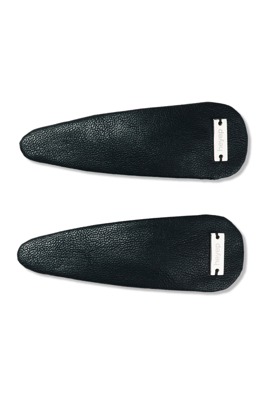 na_fu☆ さま　heyep ヘイップ heyep(ヘイップ)｜Faux Leather Hair Clips(2P Set)/ブラック の