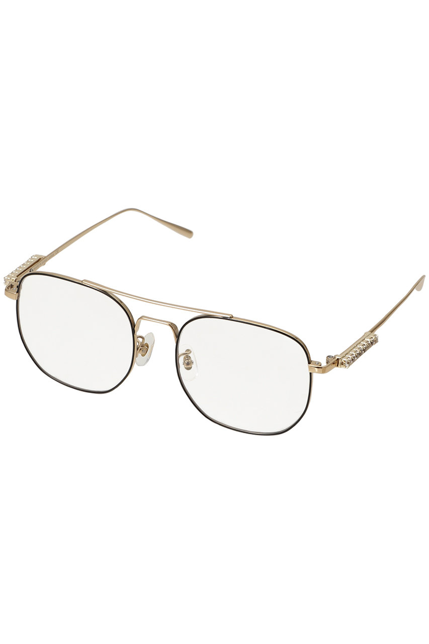ヘイップ/heyepのAviator Glasses with Rhinestones＆Logo(ゴールド/hp05225)