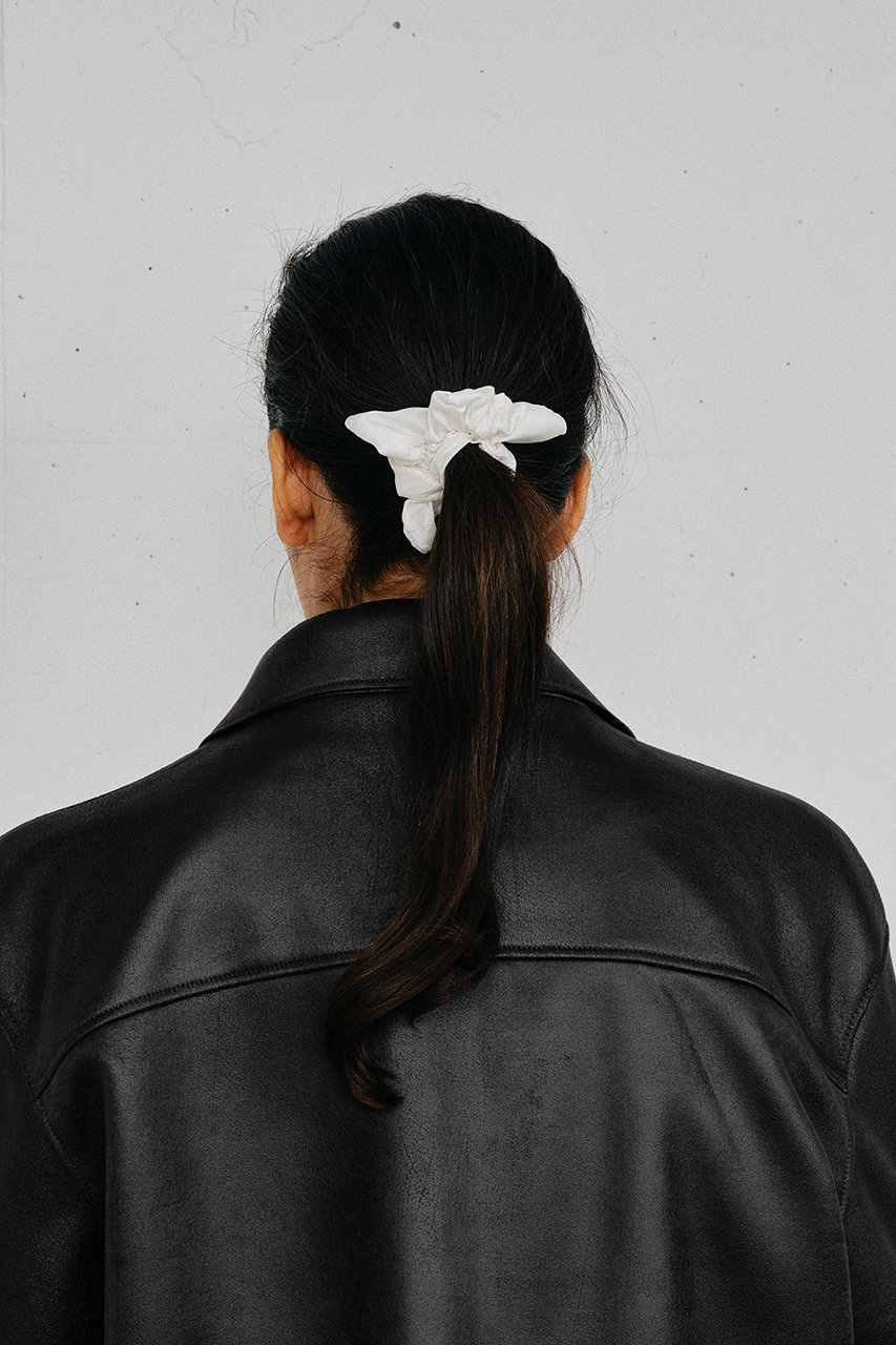 heyep(ヘイップ)｜Silk Square Mini Scrunchie(3P Set)/ホワイト の