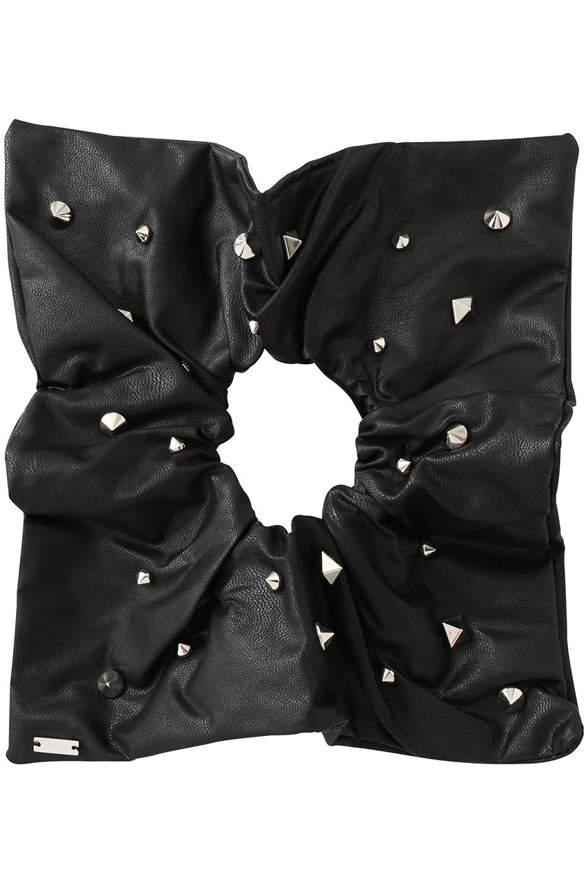 Faux Leather Studded Scrunchie