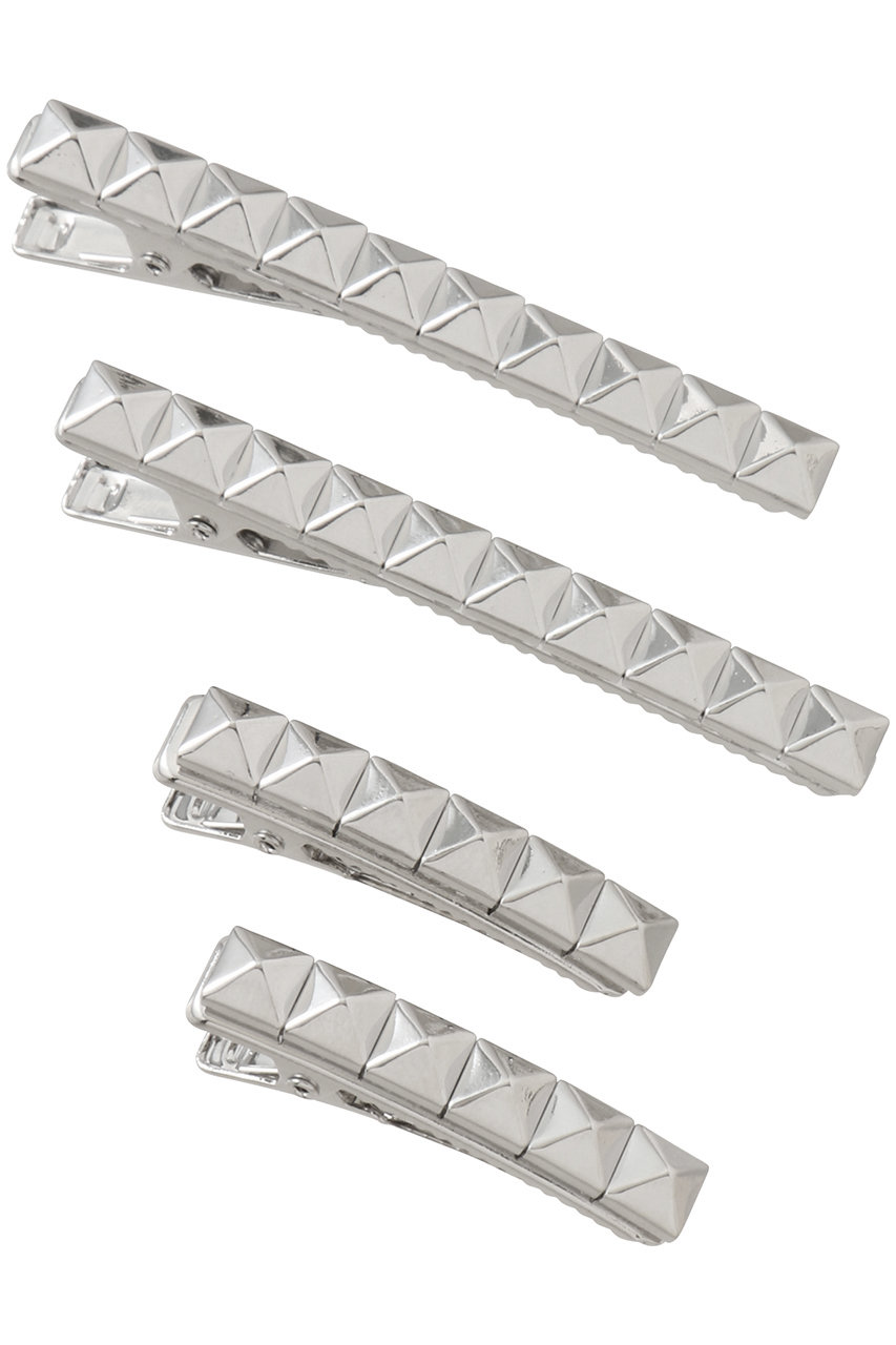 heyep Stud Hair Clips(4P Set) (シルバー, F) ヘイップ ELLE SHOP heyep Stud Hair Clips(4P Set) (シルバー, F) ヘイップ ELLE SHOP