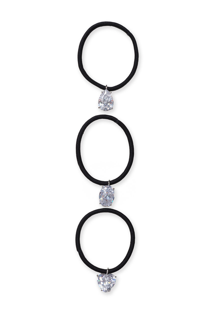 Zirconia Charm Hair Tie(3P Set)