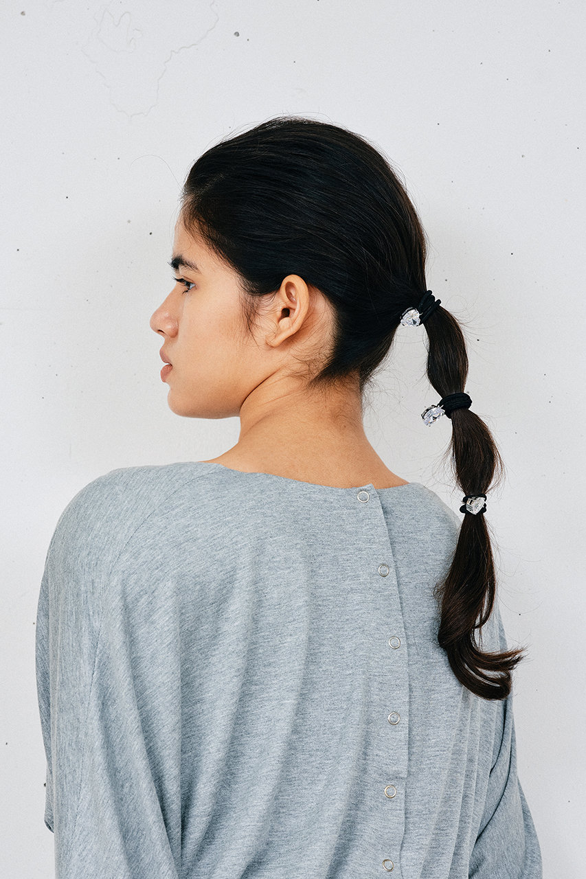 heyep(ヘイップ)｜Zirconia Charm Hair Tie(3P Set)/シルバー の通販