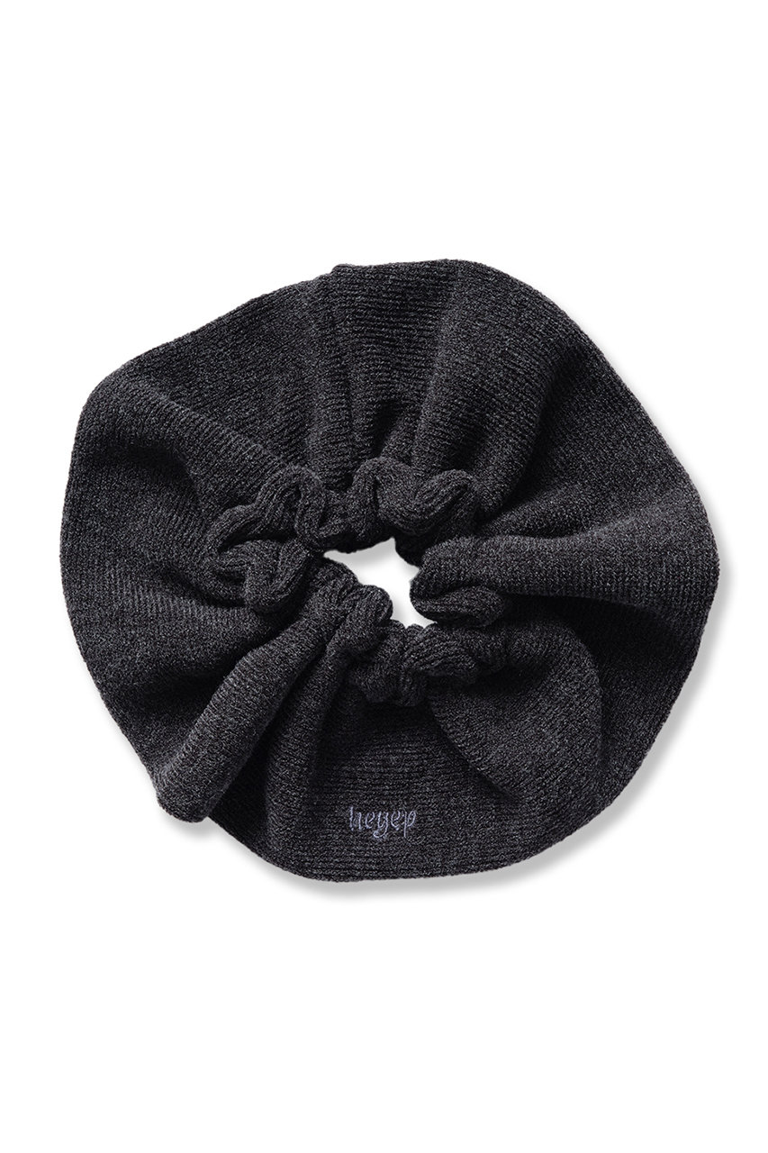 ヘイップ/heyepのKnit Logo Scrunchie(グレー/hp10925)
