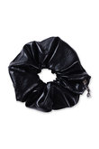 Cat Charm Faux Leather Scrunchie
