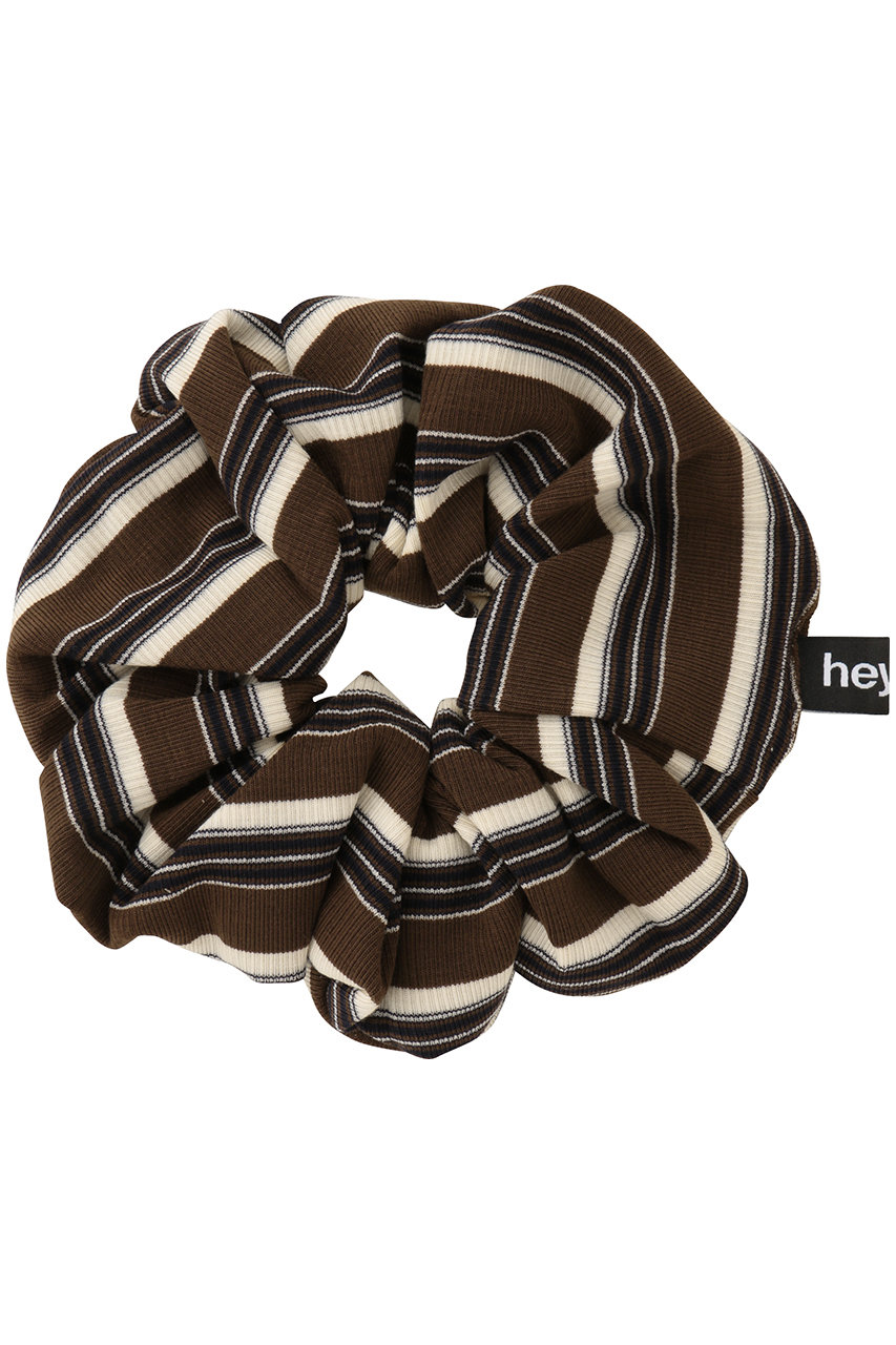 ヘイップ/heyepのMulti-Stripe Knit Scrunchie(ブラウン/hp01226)