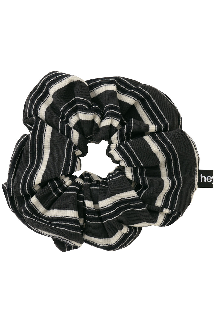 ヘイップ/heyepのMulti-Stripe Knit Scrunchie(グレー/hp01226)