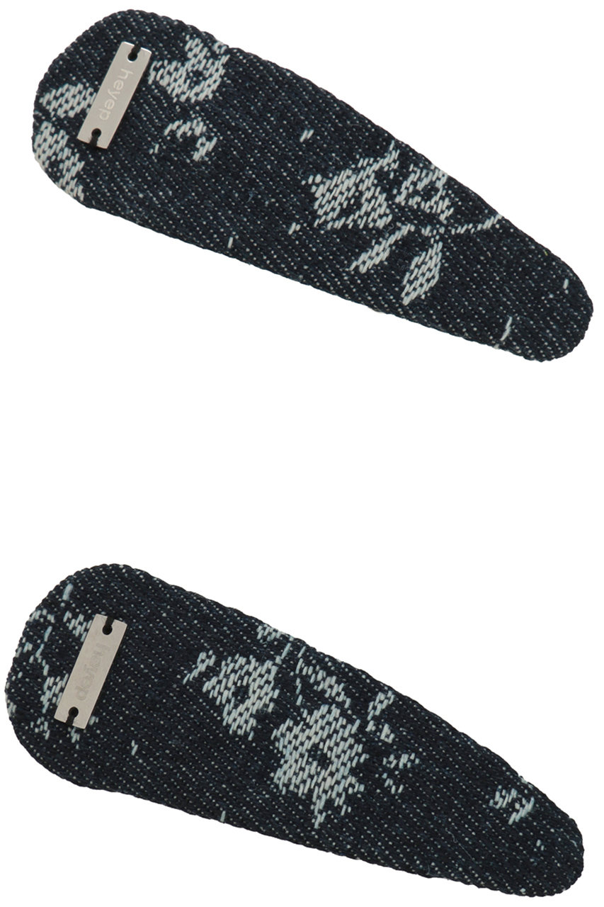 ヘイップ/heyepのFloral Denim Hair Clips（2P Set）(ブルー/hp03626)