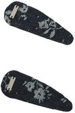 Floral Denim Hair Clips（2P Set）