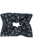 Floral Denim Square Scrunchie