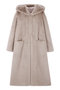 FAUX FUR LAON HOODED MAXI COAT レモンプレット/Lemonplet BEIGE