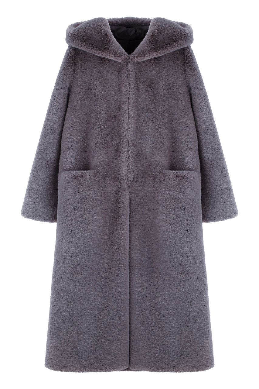 レモンプレット/LemonpletのFAUX FUR LAON HOODED MAXI COAT(SHADOW/LCT008KRFKF)