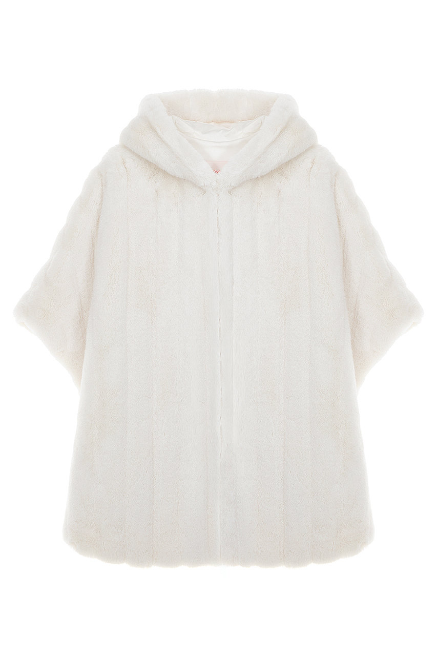 レモンプレット/LemonpletのFAUX FUR HE-A HOODED PONCHO(WHITE/LPC002KRFKF)