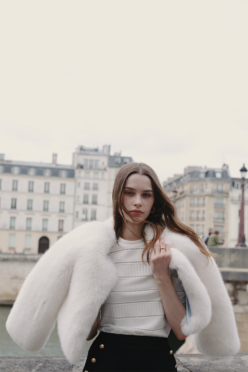 Lemonplet(レモンプレット)｜FAUX FUR HORA SHORT JACKET/SNOW WHITE