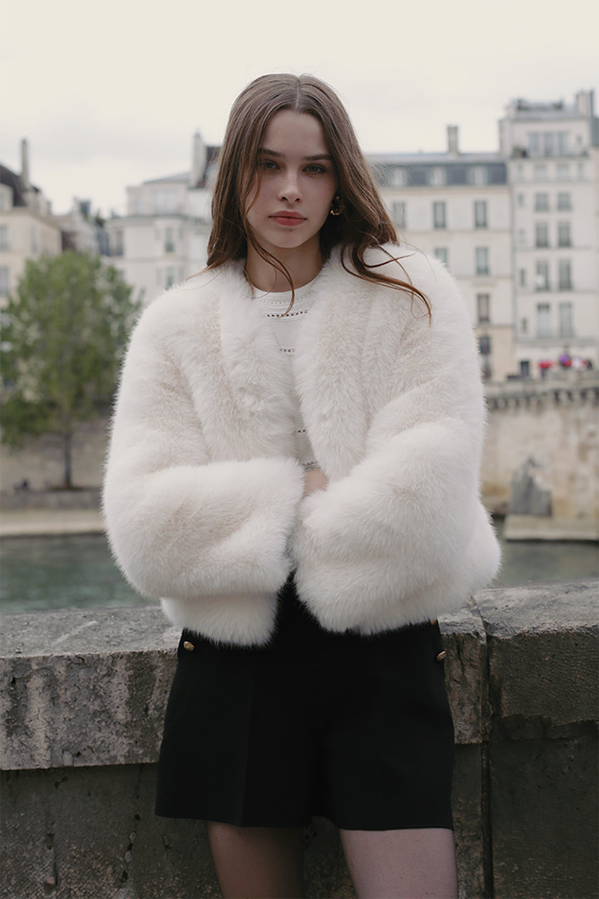 Lemonplet(レモンプレット)｜FAUX FUR HORA SHORT JACKET/SNOW WHITE