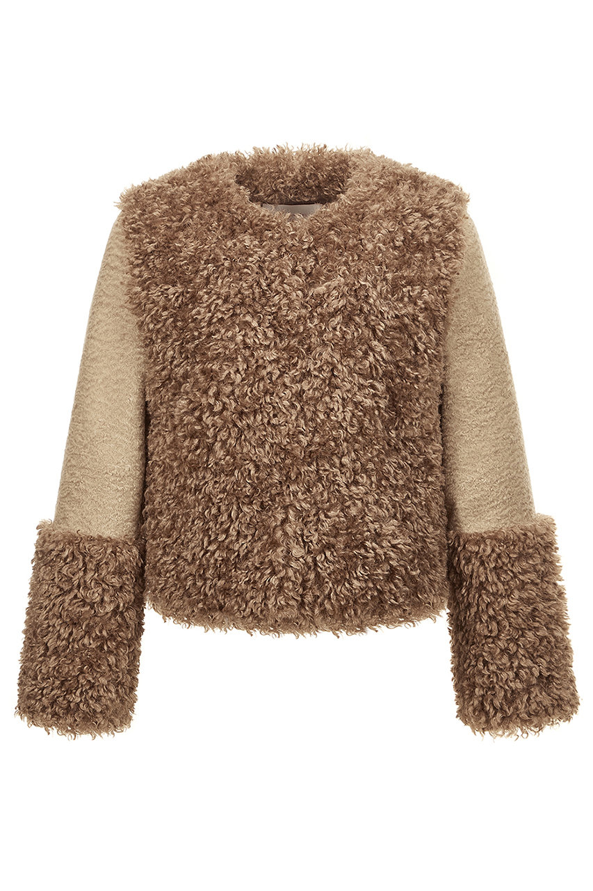 レモンプレット/LemonpletのFAUX FUR FURRY JACKET(BROWN/LJK027KRFKF)