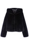 FAUX FUR BIEN HOODED SHORT JACKET レモンプレット/Lemonplet BLACK