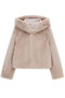 FAUX FUR BIEN HOODED SHORT JACKET レモンプレット/Lemonplet BEIGE