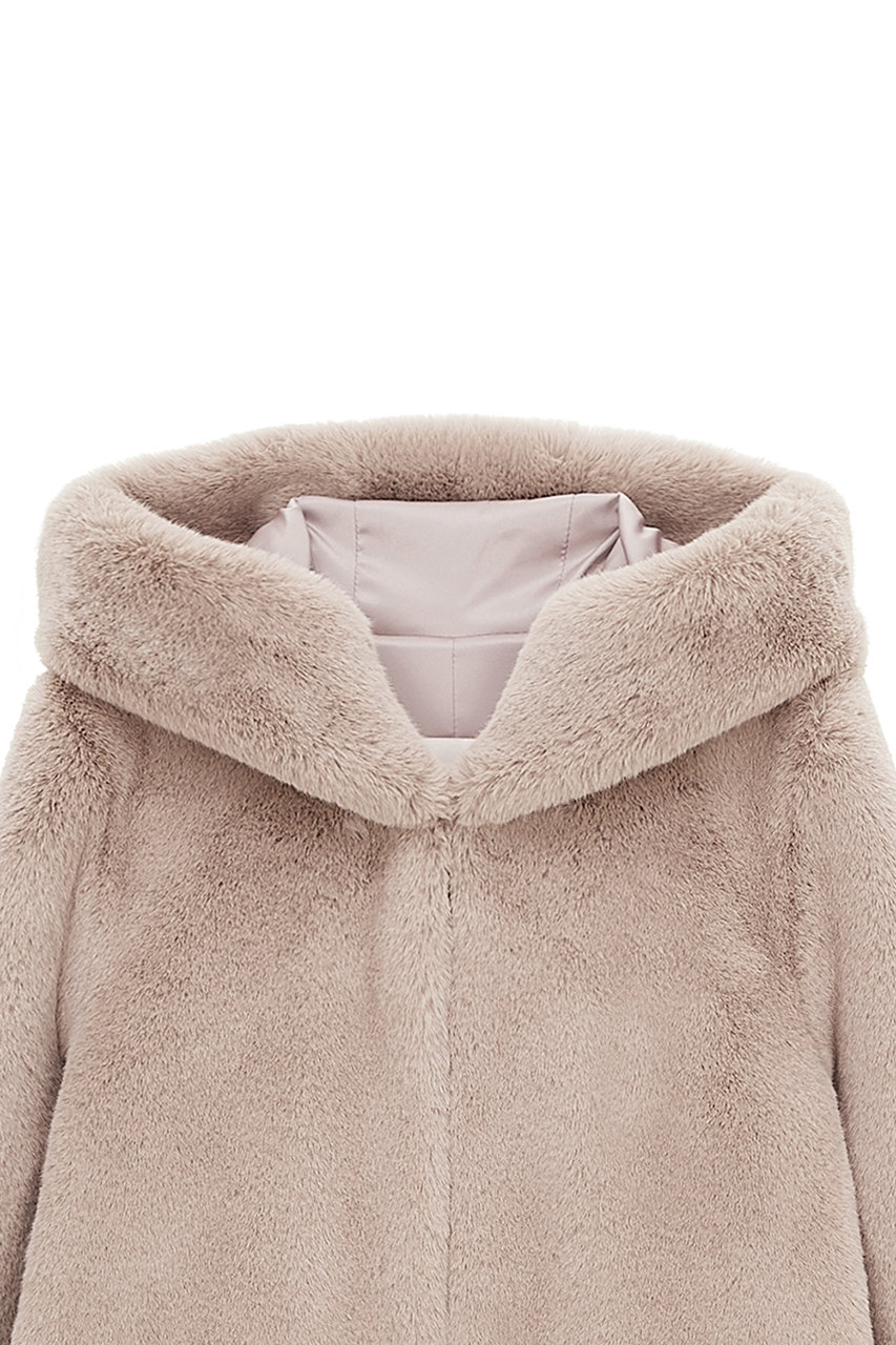 Lemonplet(レモンプレット)｜FAUX FUR BIEN HOODED SHORT JACKET/BEIGE