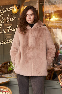 Lemonplet(レモンプレット)｜FAUX FUR BIEN HOODED SHORT JACKET/BEIGE