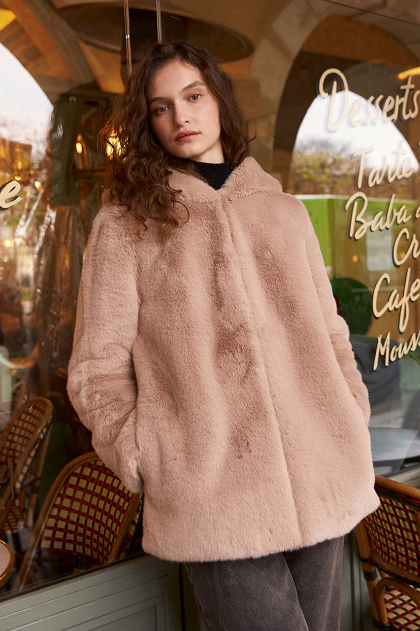 Lemonplet(レモンプレット)｜FAUX FUR BIEN HOODED JACKET/BEIGE の