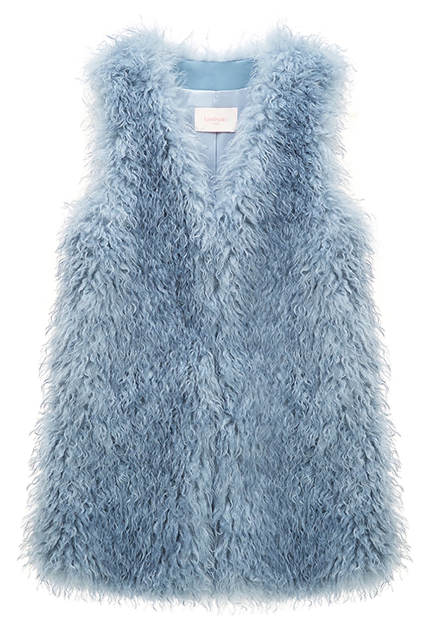 レモンプレット/LemonpletのFAUX FUR KUN MG VEST(ASHLEY BLUE/LVT021KRFKF)