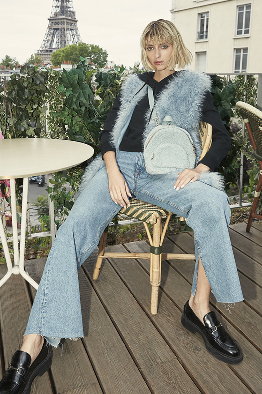 Lemonplet(レモンプレット)｜FAUX FUR KUN MG VEST/ASHLEY BLUE の通販