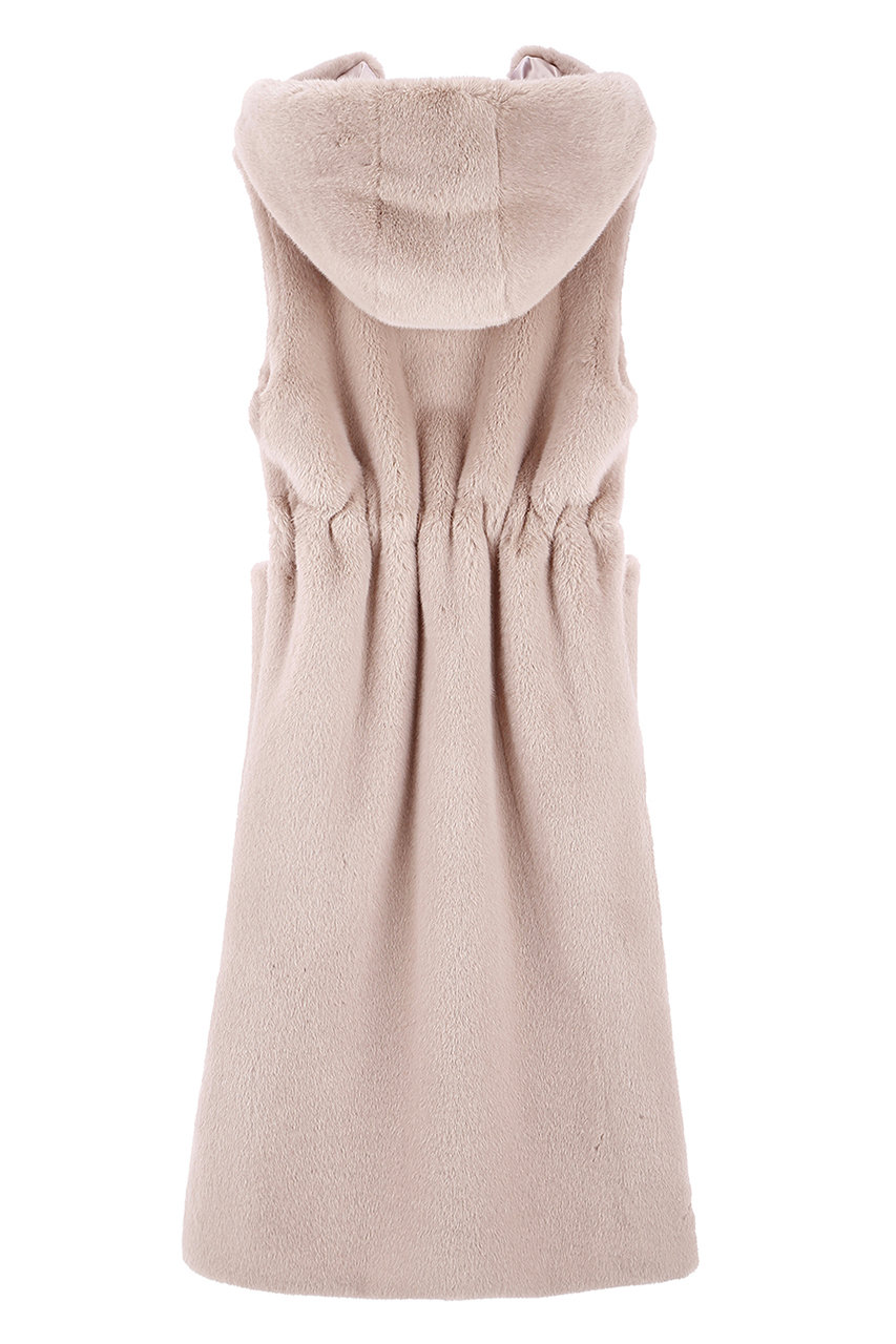 Lemonplet(レモンプレット)｜FAUX FUR LAON HOODED MAXI VEST/BEIGE の