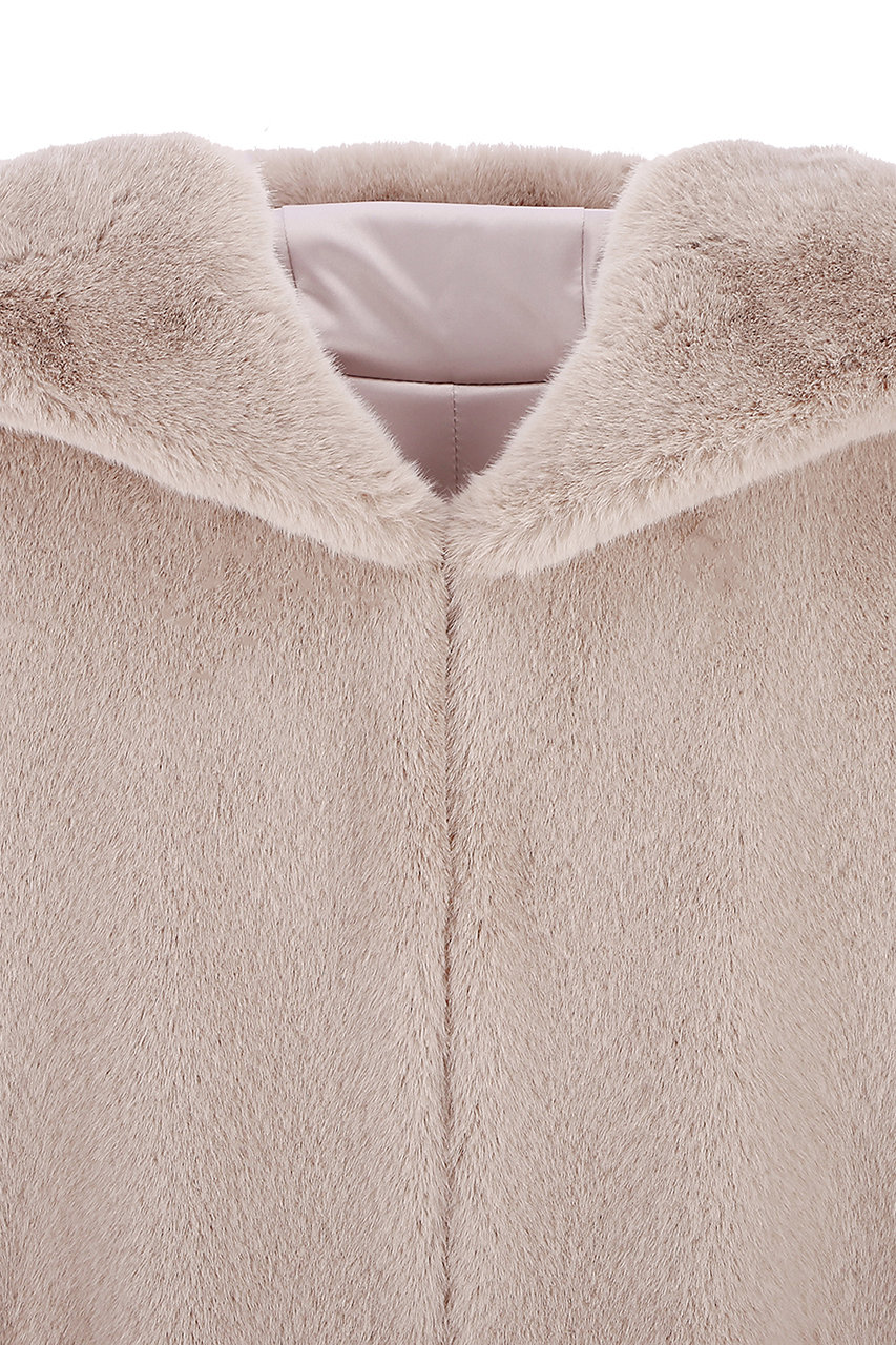 Lemonplet(レモンプレット)｜FAUX FUR LAON HOODED MAXI VEST/BEIGE の