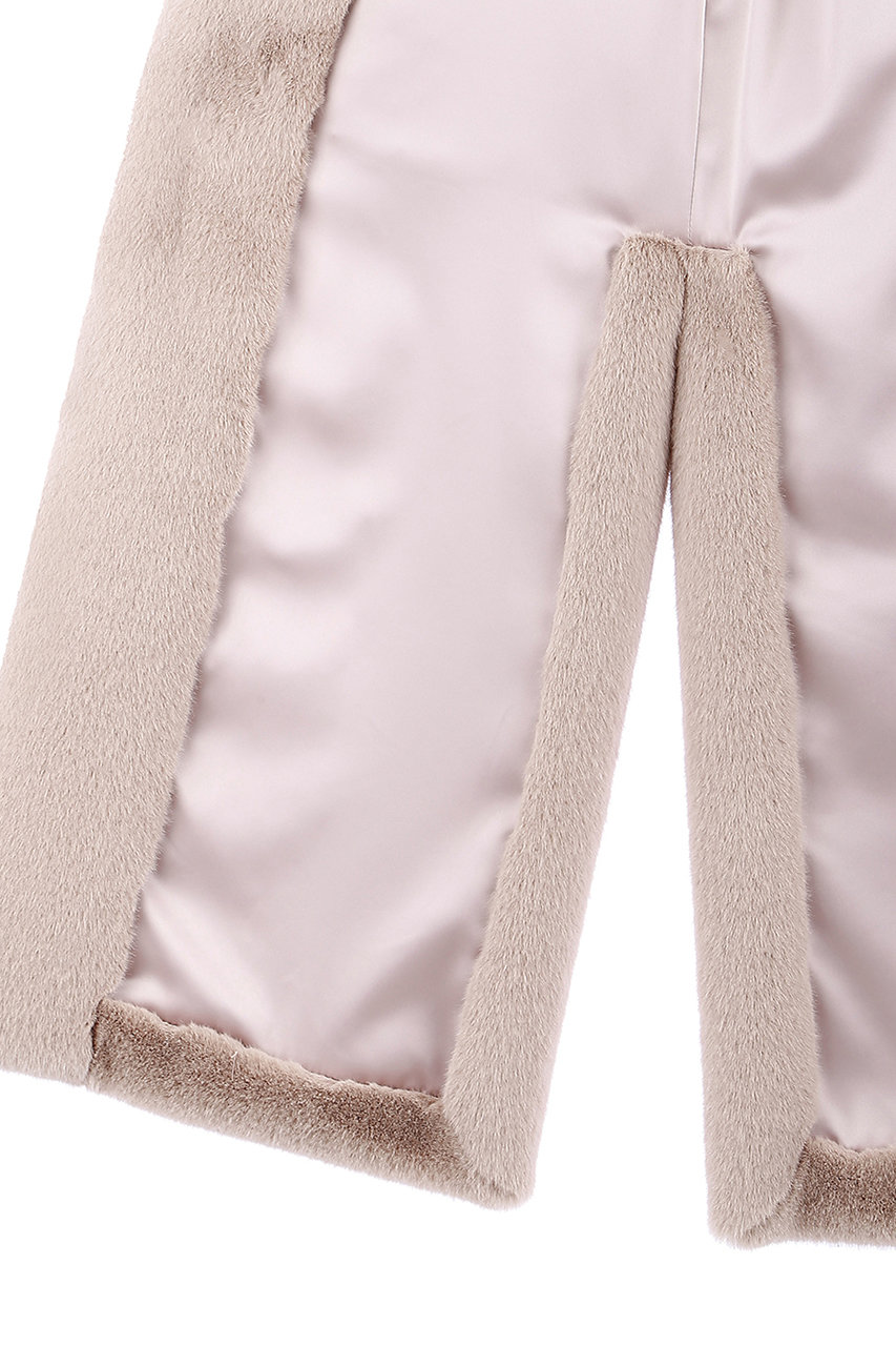 Lemonplet(レモンプレット)｜FAUX FUR LAON HOODED MAXI VEST/BEIGE の