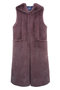 FAUX FUR LAON HOODED MAXI VEST レモンプレット/Lemonplet MAUVE