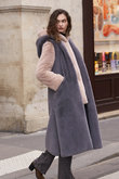 FAUX FUR LAON HOODED MAXI VEST