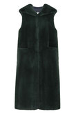 FAUX FUR LAON HOODED MAXI VEST
